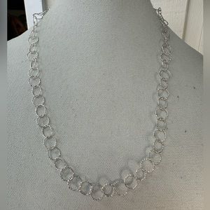 Dainty sparkly 925 Italy silver circles necklace